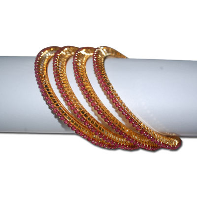 "Stone Bangles - MGR-1214 ( 4 Bangles) - Click here to View more details about this Product